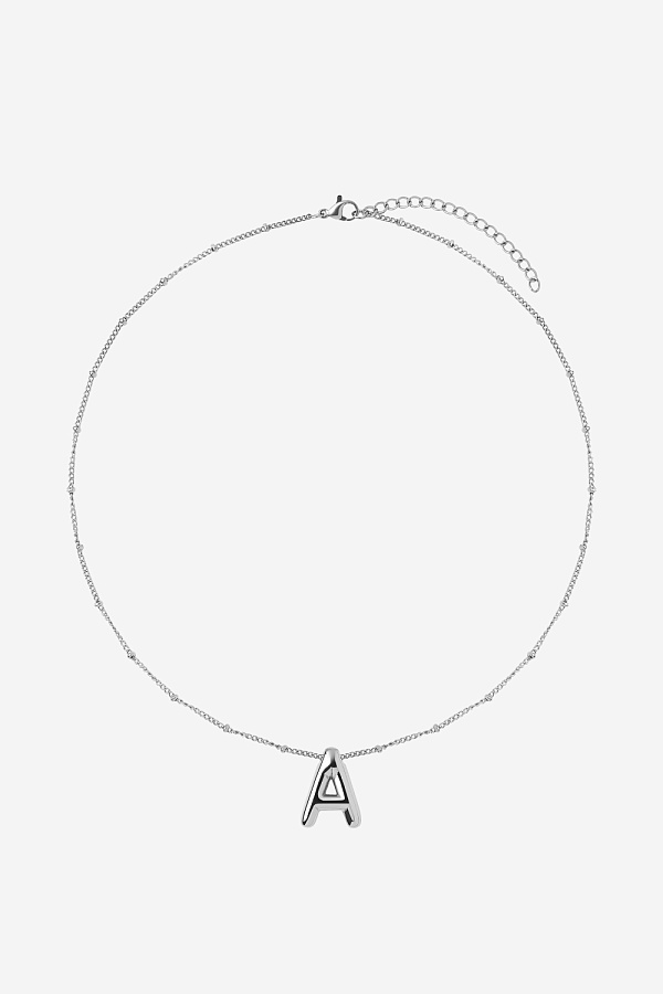 Кулон с дутой буквой A на цепочке