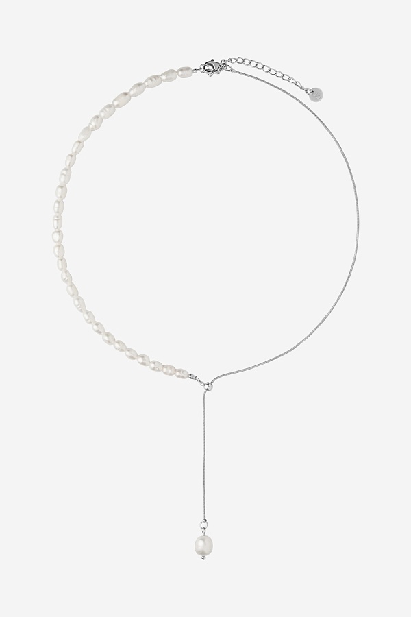 Колье-галстук с жемчужинами ассиметричное