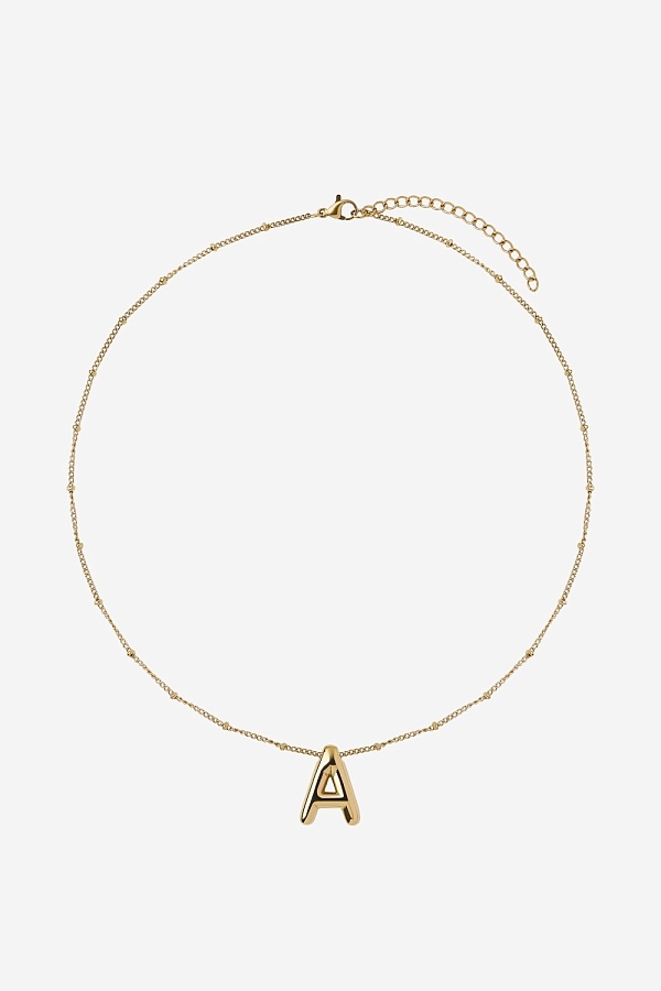 Кулон с дутой буквой A на цепочке