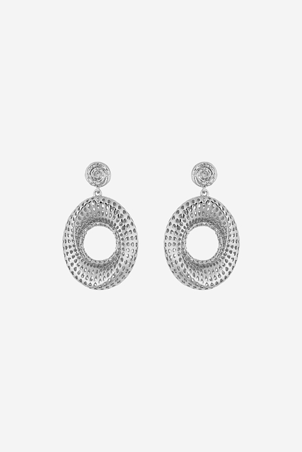 Серьги с фигурным овалом