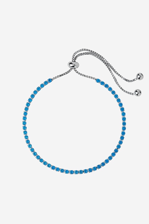 Браслет с синими камнями на затяжке