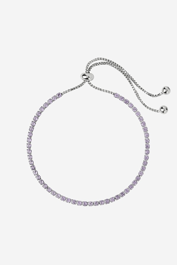 Браслет с лавандовыми камнями на затяжке