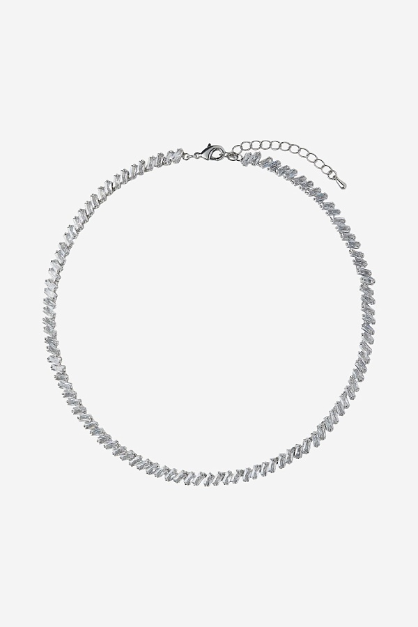 Колье с камнями-багет в диагональном ритме