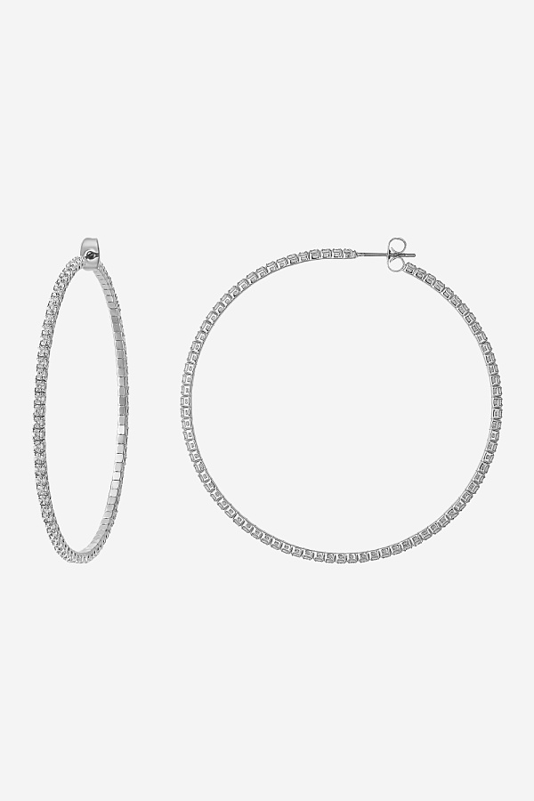 Серьги-кольца большие с камнями