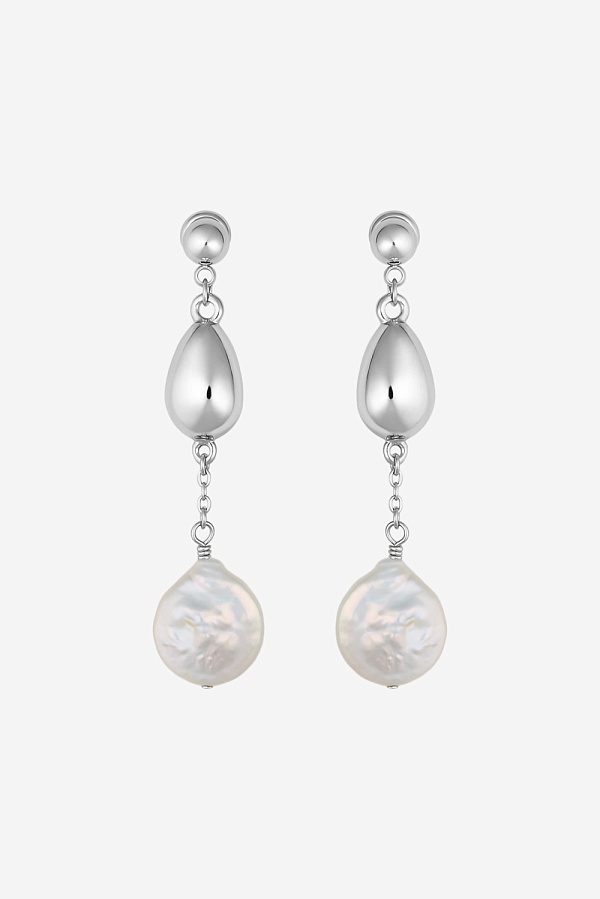 Серьги с каплями и жемчужинами