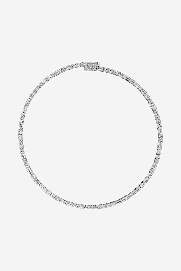 Гибкий чокер с двумя рядами камней