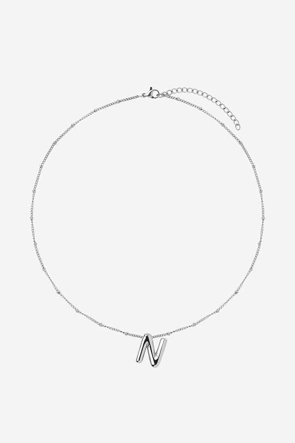 Кулон с дутой буквой N на цепочке