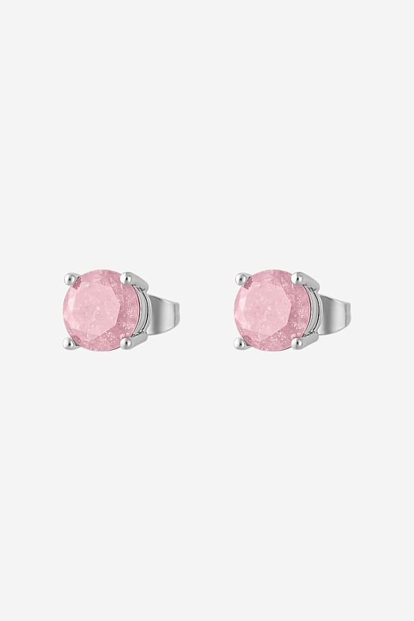 Пусеты с розовыми камнями