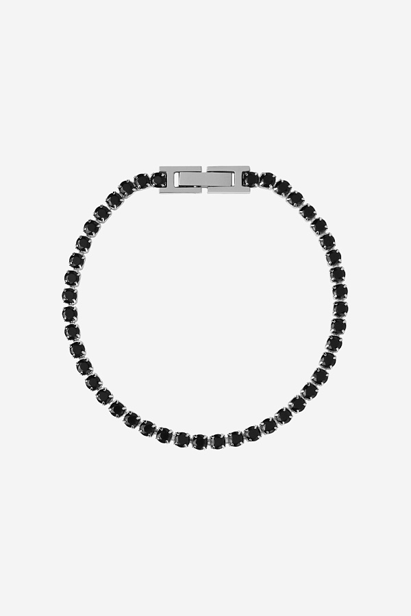 Теннисный браслет с черными камнями
