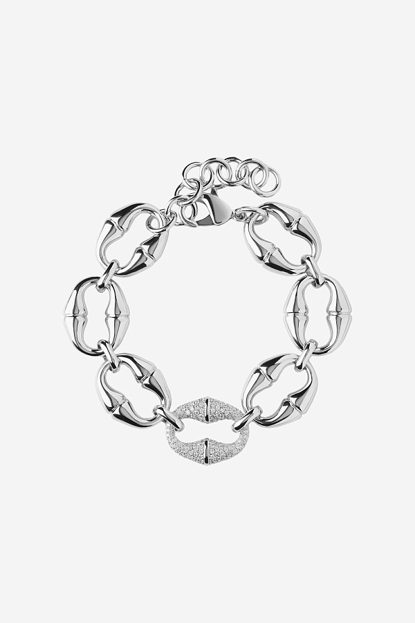 Браслет из массивных звеньев с камнями