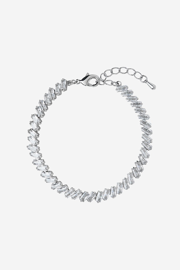 Браслет с камнями-багет в диагональном ритме