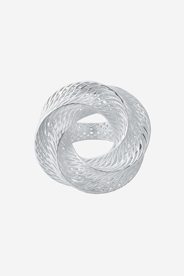 Кольцо с фигурным кругом матовое